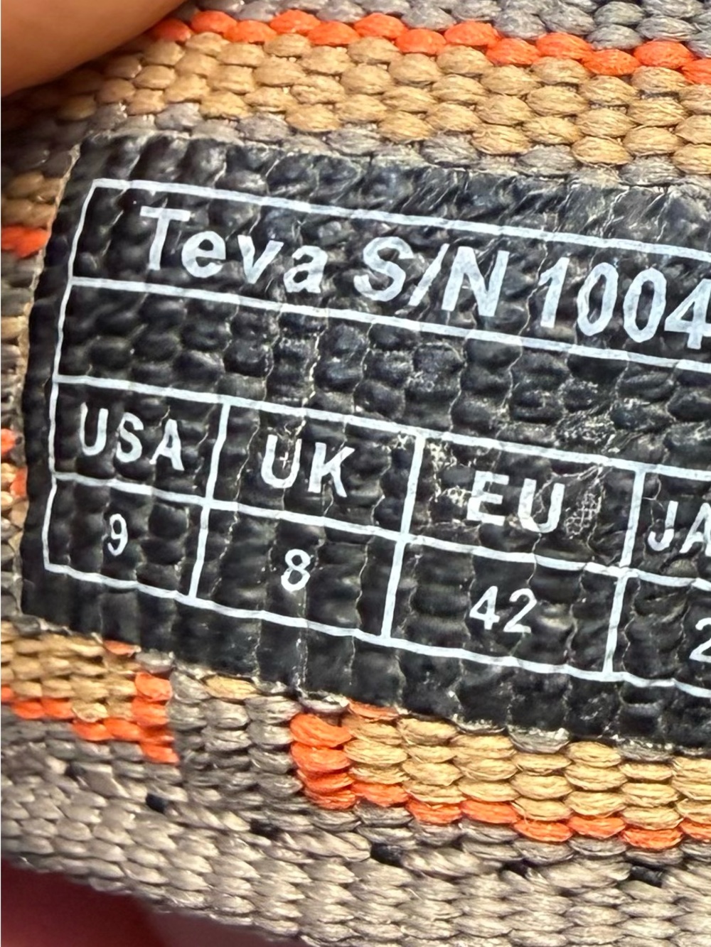 Teva Sandals Men Original Orange Aztec Nylon Webbing Hook & Loop
Outdoor Shoes 9 - Picture 6 of 6
